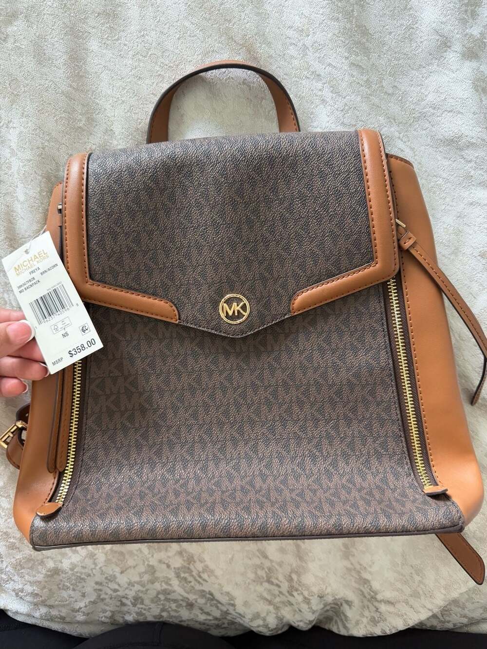 Michael Kors Freya Medium Backpack Brown Acorn Logo